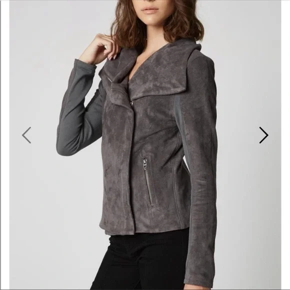 Blank NYC Faux Suede Gray Moto Jacket Sz Medium - Picture 11 of 14